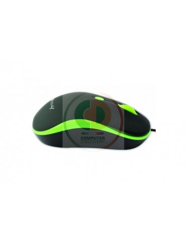 MOUSE OTTICO USB 800-1600 DPI NERO/VERDE