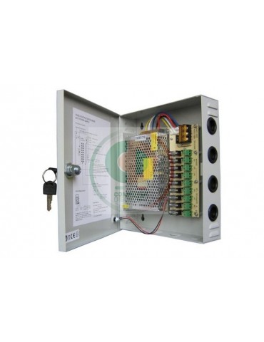RACK BOX ALIMENTATO 10A 9 USCITE DC 12V