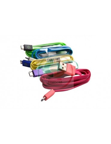 CAVO FLAT USB A MICROUSB B MULTICOLOR 1M