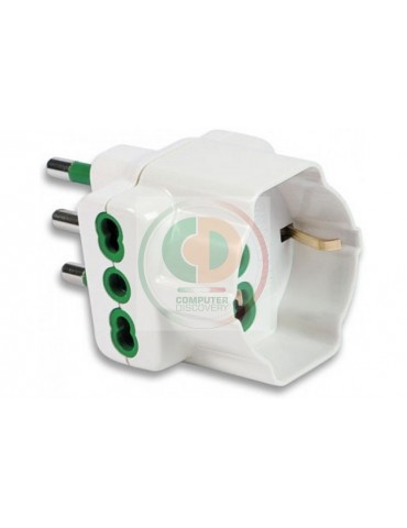 Adattatore Triplo Schuko Spina 2P+T Pres