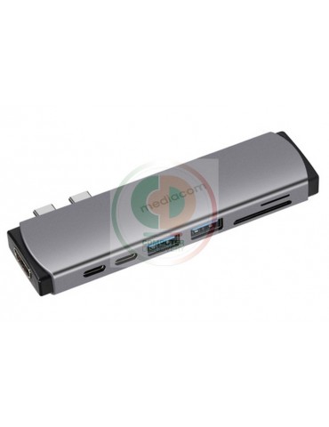 MEDIACOM DOCK UDB-C DUAL USB HDMI CARD R