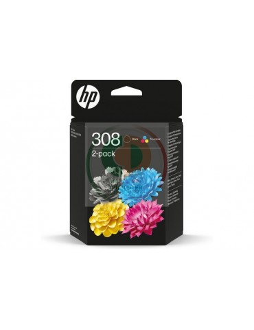 HP CARTUCCE MULTIPACK 308 NERO E COLORE 6L6S6UE